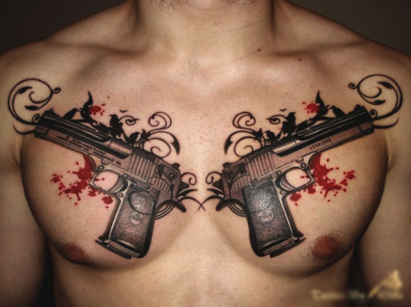 Татуировка - пистолеты